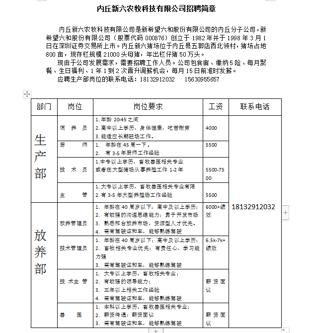 内丘县城最新招聘信息