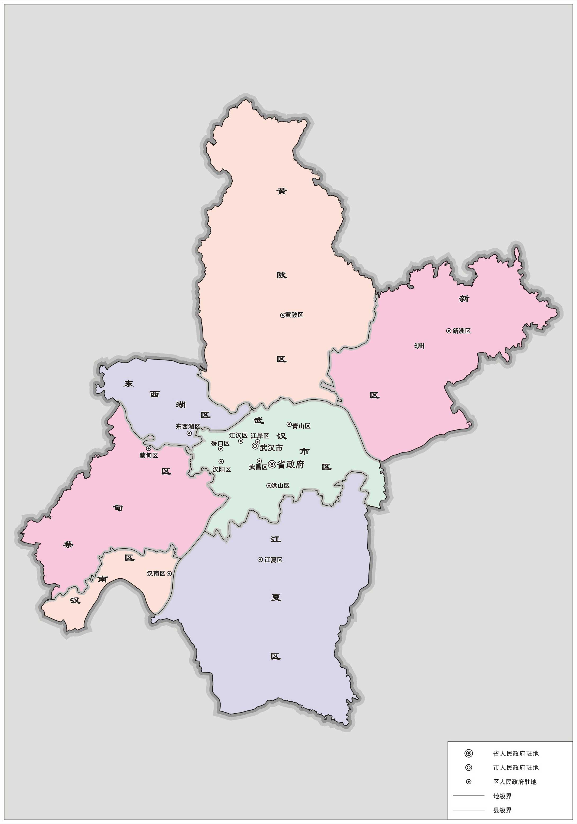 最新武汉市行政区划图